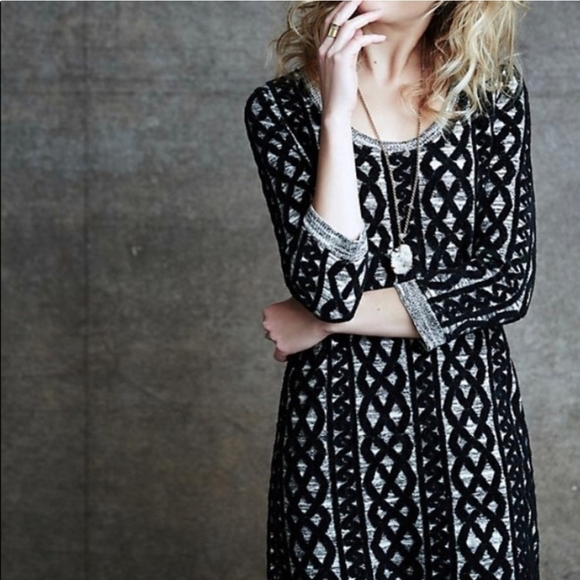 💚HP💚NWOT Anthropologie Moth Cotton/Wool Textured Abstract Sweater Dress - Picture 10 of 11